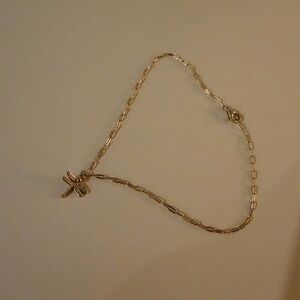 Elegant Gold Chain Anklet with Dragonfly Charm
